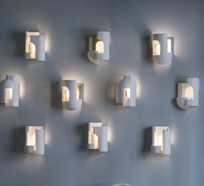 Applique*DCW éditions Paris Applique murale, Soul Story 3 feuille d'or, , LED, dim, 2700K, 250 lm, L18,5cm, H28,7cm - blanc et or