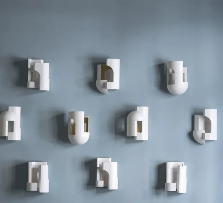 Applique*DCW éditions Paris Applique murale, Soul Story 3 feuille d'or, , LED, dim, 2700K, 250 lm, L18,5cm, H28,7cm - blanc et or