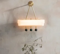 Applique murale, Spate, laiton, marbre guatemala, L44cm, H47cm - Bert Frank