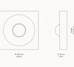 Applique*Verpan Applique murale, Spiegel, , L62,5cm, H62,5cm - Aluminium brossé