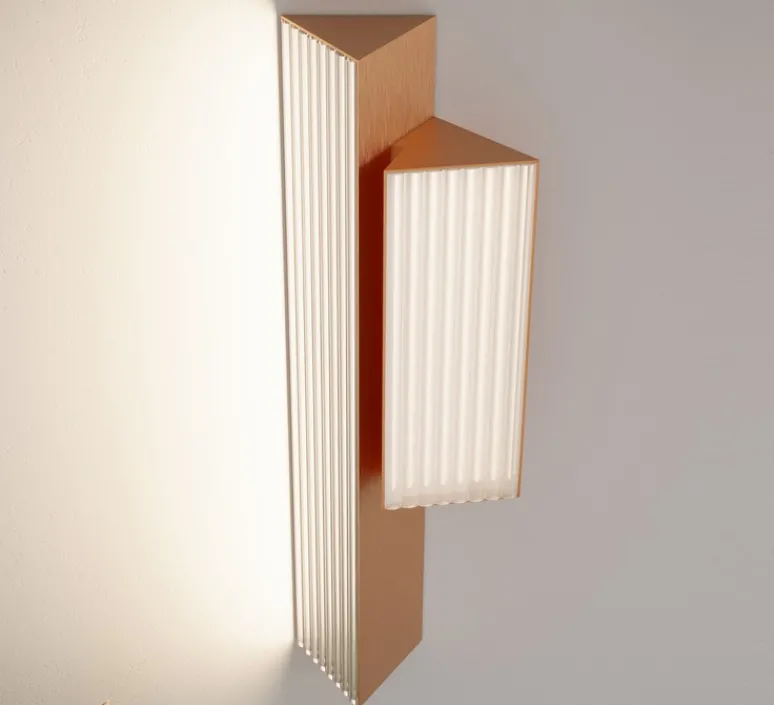 Applique*Contardi Applique murale, Stick, double, , LED, dim, 2700K, 3750 lm, L19,6cm, H60cm - cuivre satiné