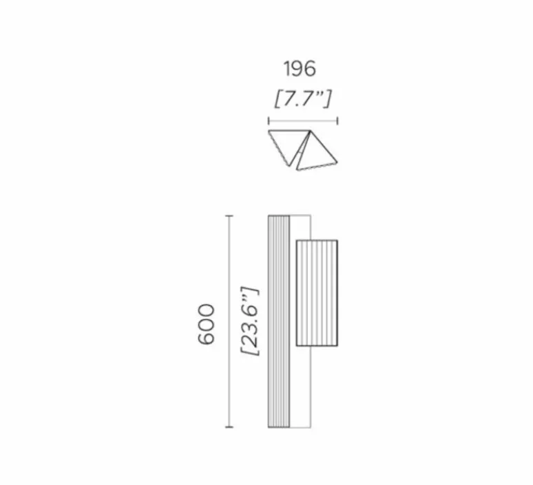Applique*Contardi Applique murale, Stick, double, , LED, dim, 2700K, 3750 lm, L19,6cm, H60cm - cuivre satiné
