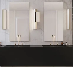 Applique*Contardi Applique murale, Stick, medium, , LED, dim, 2700K, 2500 lm, L11,9cm, H60cm - nickel doré satiné