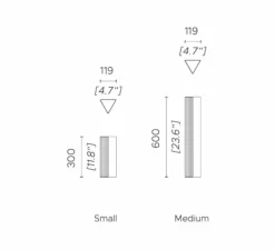 Applique*Contardi Applique murale, Stick, small, , LED, dim, 2700K, 1250 lm, L11,9cm, H30cm - cuivre satiné