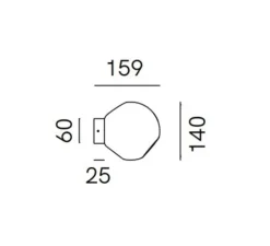 Applique murale, Stone 290.03, laiton foncé, L14cm, H14cm-Il Fanale