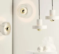 Applique*Tom Dixon Applique murale, Stone, , IP44, LED, dim, 3000k, 360 lm, L18cm, H18cm - blanc, or