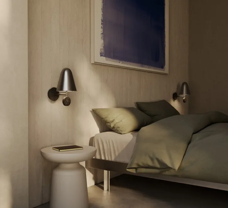 Applique murale, Stor, A1332, nickel mat, marbre marron, LED, dim, 2700K, 450 lm, L17cm, H30cm - Aromas del Campo