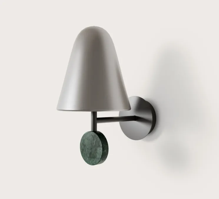 Applique murale, Stor, A1332, nickel mat, marbre vert, LED, dim, 2700K, 450 lm, L17cm, H30cm - Aromas del Campo