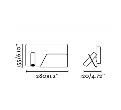 Applique*Faro Applique murale, Suau, liseuse à droite, , LED, plaque de rangement, USB, L28cm - blanc