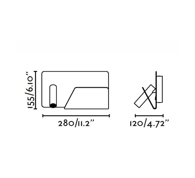 Applique*Faro Applique murale, Suau, liseuse à droite, , LED, plaque de rangement, USB, L28cm - blanc