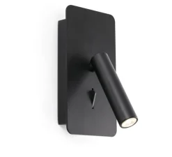 Applique murale, Suau USB, noir, en saillie, avec interrupteur, LED, 3000K, 140lm, L9,5cm, H17cm - FARO