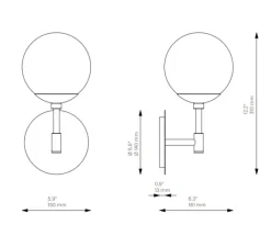 Applique*Schwung Applique murale, Sunset, , L15cm, H31cm - laiton, verre transparent strié