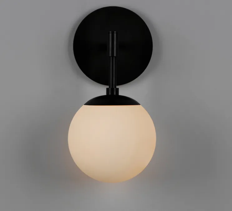 Applique murale, Sunset, noir, verre opale, L15cm, H31cm - Schwung
