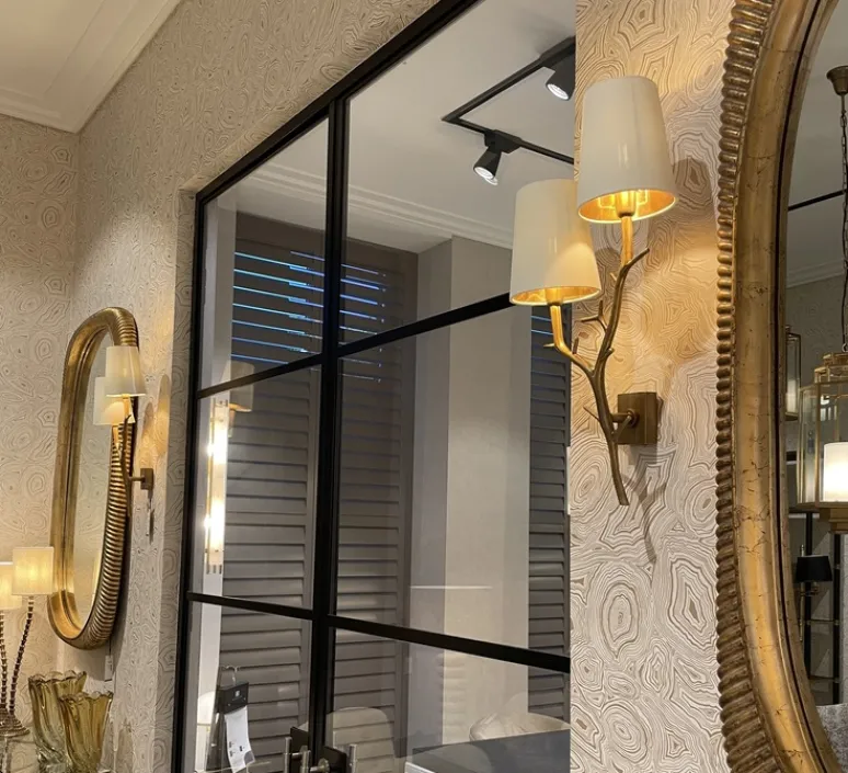 Applique*Eichholtz Applique murale, Syracuse, abat-jour blanc, , L28cm, H60cm - laiton antique