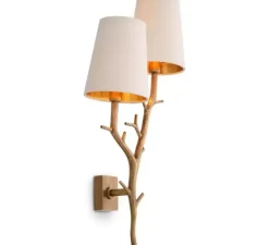 Applique*Eichholtz Applique murale, Syracuse, abat-jour blanc, , L28cm, H60cm - laiton antique