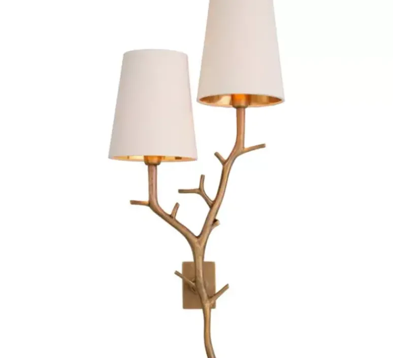 Applique*Eichholtz Applique murale, Syracuse, abat-jour blanc, , L28cm, H60cm - laiton antique