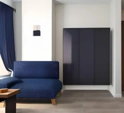 Applique*Andtradition Applique murale, Tabata LN10, , L15cm, H21cm - bleu profond, ivoire, chrome