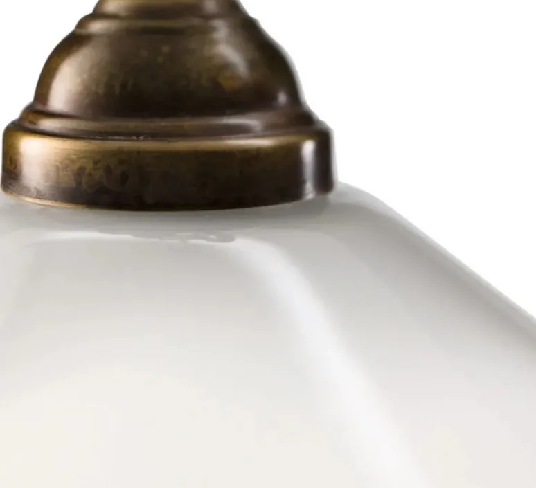 Applique*Il Fanale Applique murale, Tabia, laiton antique et verre opalin, L41cm, H19,5cm - laiton antique, verre opalin