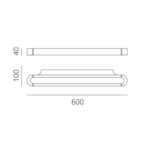 Applique murale, Talo 60, non variable, blanc mat, LED, 3000K, 2923lm, L60cm, H4cm - Artemide