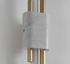 Applique*Bert frank Applique murale, TANTO LARGE, laiton, LED, White, 2700K, L8,6cm, H65cm - laiton, marbre blanc