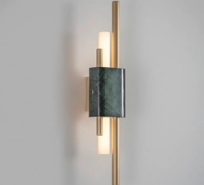 Applique*Bert frank Applique murale, TANTO S, laiton, L8,6cm, H45cm - - Marbre vert