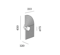 Applique*Wever&Ducré Applique murale, Tapis 3.0, , LED, dim, 2700K, 480 lm, L21,3cm, H45cm - gris clair