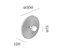 Applique*Wever&Ducré Applique murale, Tapis 1.0, , LED, dim, 2700K, 255 lm, L30cm, H30cm - gris