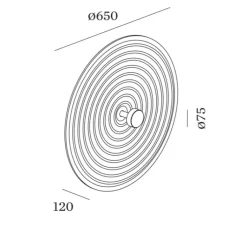 Applique*Wever&Ducré Applique murale, Tapis Soft 1.0, , LED, dim, 3000K, 390 lm, L65cm, H65cm - gris marbre