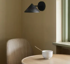 Applique murale, Terra, noir, marc de café recyclé, L17,5cm, H12cm - Mater