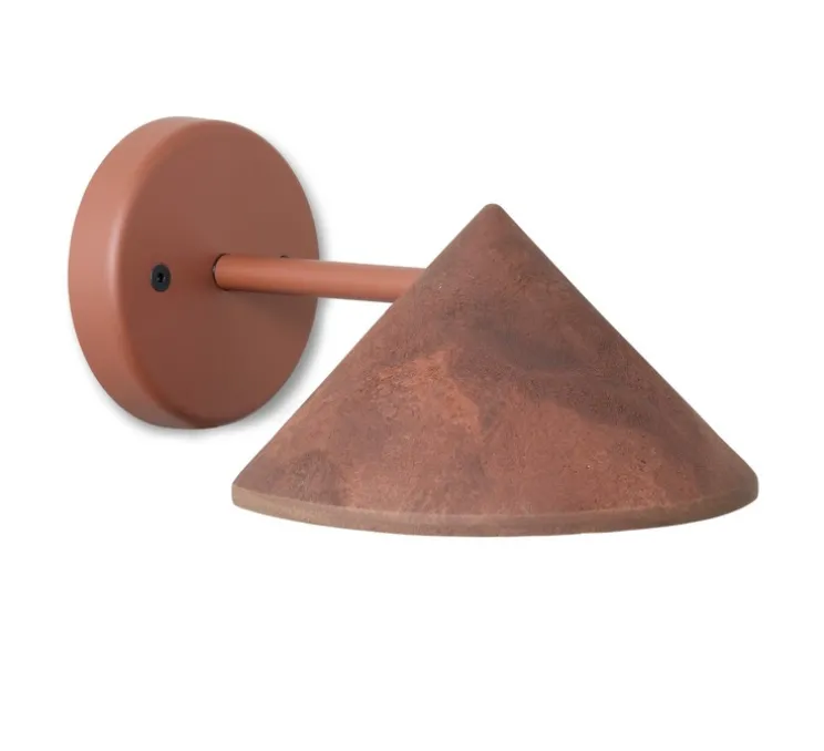 Applique murale, Terra, rouge rouille, marc de café recyclé, L17,5cm, H12cm - Mater