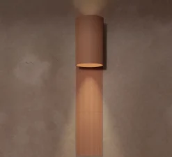 Applique*Pott Applique murale, Terra WT, , IP44, LED, dim, 2700K, 800 lm, Ø13cm, H21cm - rouge/lignes