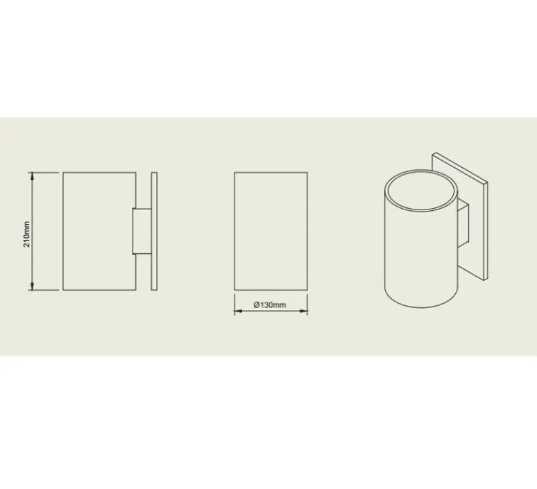 Applique*Pott Applique murale, Terra WT, , IP44, LED, dim, 2700K, 800 lm, Ø13cm, H21cm - rouge/lignes