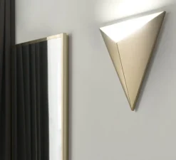 Applique*CVL Applique murale, Tetra, satiné, LED, L26cm, H31cm - laiton