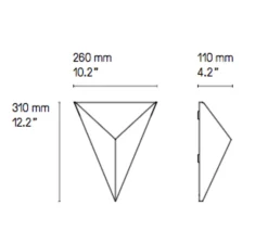 Applique*CVL Applique murale, Tetra, satiné, LED, L26cm, H31cm - laiton