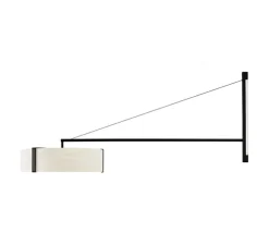 Applique murale, Thesis, ivoire, métal finition noir mat, LED, 3000K, L125,5cm, H50cm - LZF