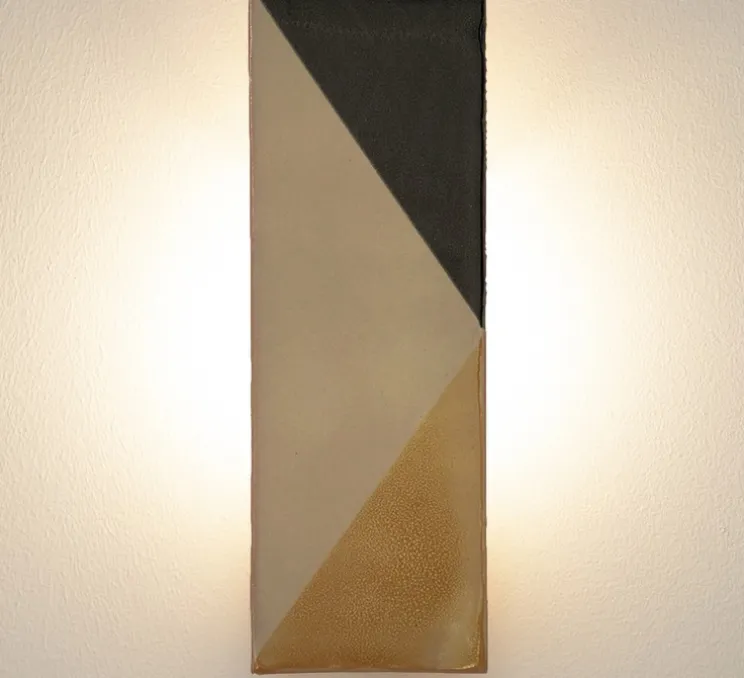 Applique murale, Tile GJ, jaune, gris, L10cm, H30cm - Violaine D'Harcourt