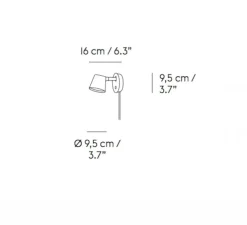 Applique murale, Tip, brun cuivré, LED, dim, 2700K, 220lm, L9,5cm, H9,5cm - Muuto