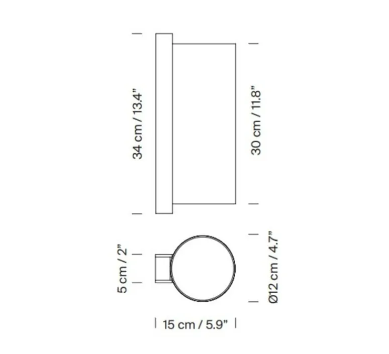 Applique*Santa & Cole Applique murale, TMM Largo, , L12cm, H34cm - hêtre, abat-jour beige