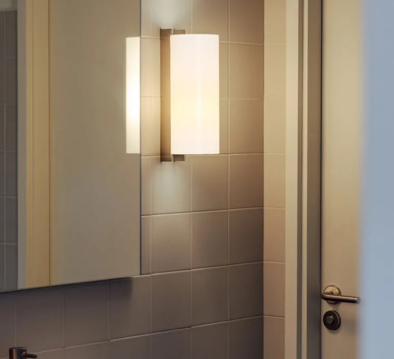 Applique*Santa & Cole Applique murale, TMM Metalico, , LED, 2700K, 470 lm, L12cm, H34cm - blanc, nickel satiné