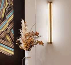 Applique*Entrelacs Applique murale, Toast 570, veines blanches, 2700K, 1000lm, L57cm, H7cm - bronze patiné, albâtre