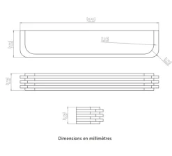 Applique*Entrelacs Applique murale, Toast 570, veines blanches, 2700K, 1000lm, L57cm, H7cm - bronze patiné, albâtre