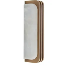 Applique*Entrelacs Applique murale, Toast 370, veines blanches, 2200k, 270lm, L37cm, H7cm - bronze patiné, albâtre