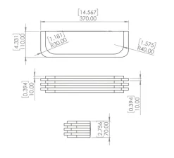 Applique murale, Toast 370, laiton patiné, albâtre veines blanches, 2200k, 270lm, L37cm, H7cm - Entrelacs
