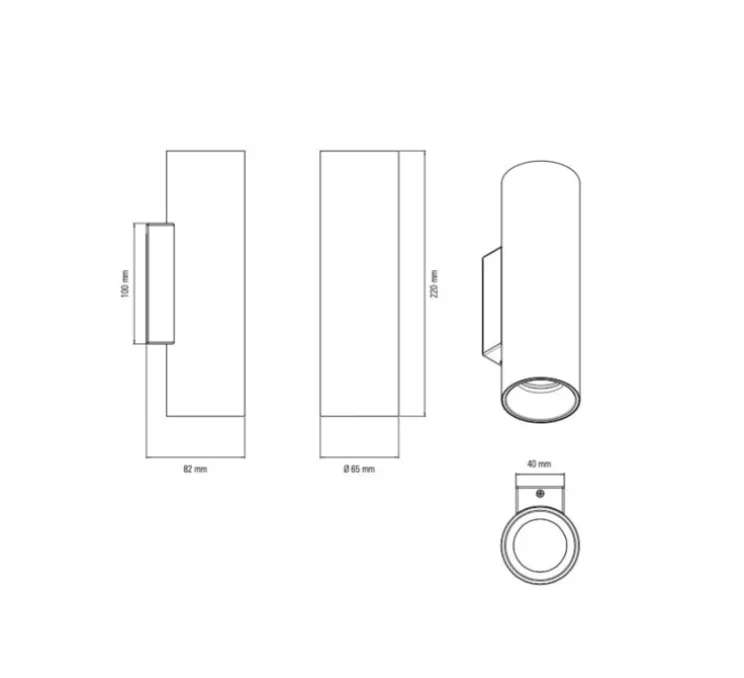 Applique murale, Tobo W65, blanc, laiton, Ø6,5cm, H22cm - DCW éditions Paris