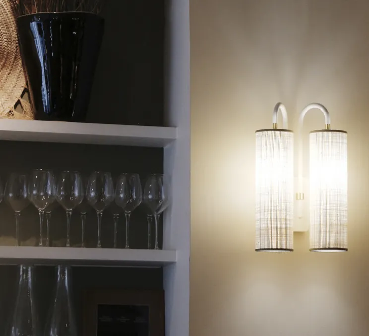 Applique murale, Tokyo double, blanc, L24cm, H39cm - Sarah Lavoine