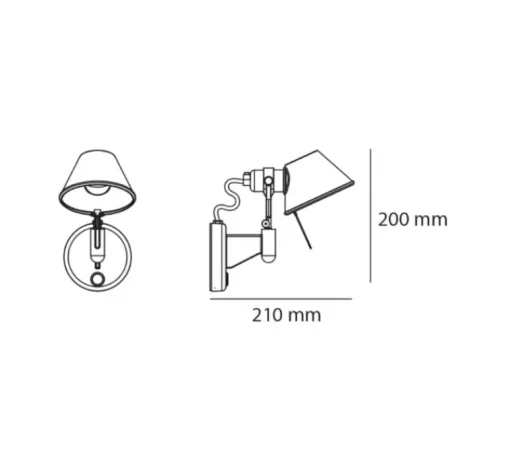 Applique*Artemide Applique murale, Tolomeo Micro Faretto, , 3000K, 491lm, H20cm, L21cm - aluminium