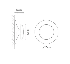 Applique murale, Top 1154, blanc, LED, 2700K, 550lm, Ø17cm, P6cm - Vibia