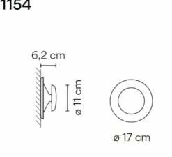 Applique*Vibia Applique murale, Top 1154, , LED, 2700K, 550lm, Ø17cm, P6cm - vert