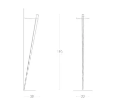 Applique murale, Torchére, LED, noir, H190cm - LUMEN CENTER ITALIA