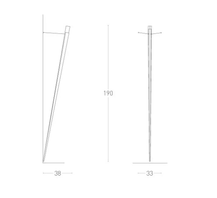 Applique murale, Torchére, LED, noir, H190cm - LUMEN CENTER ITALIA